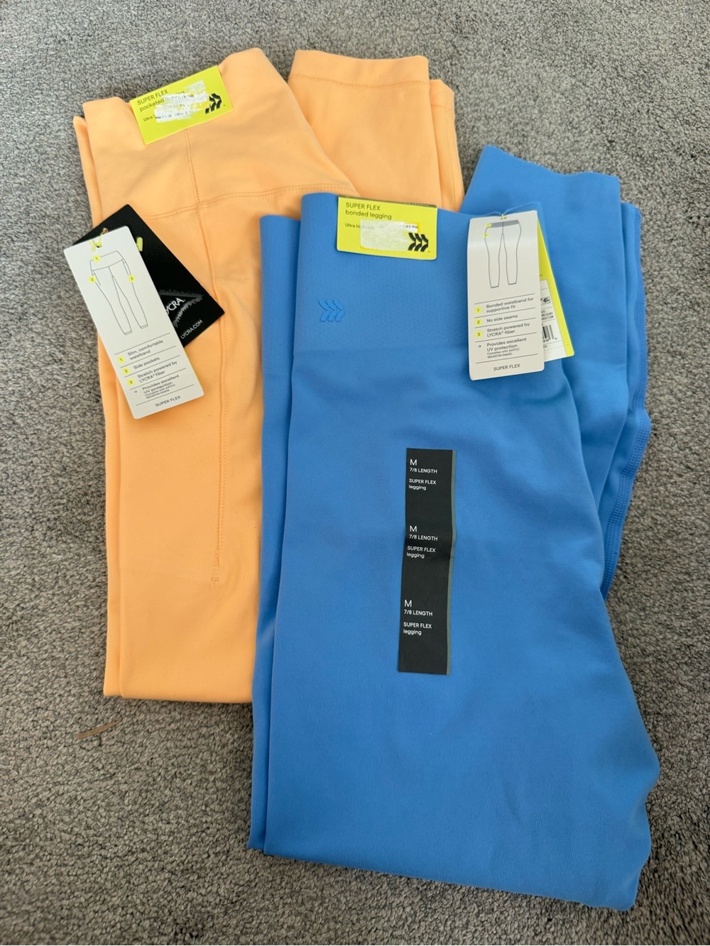 all in motion Super Flex bonded Leggings (Blue) & Super Flex pocketed leggings